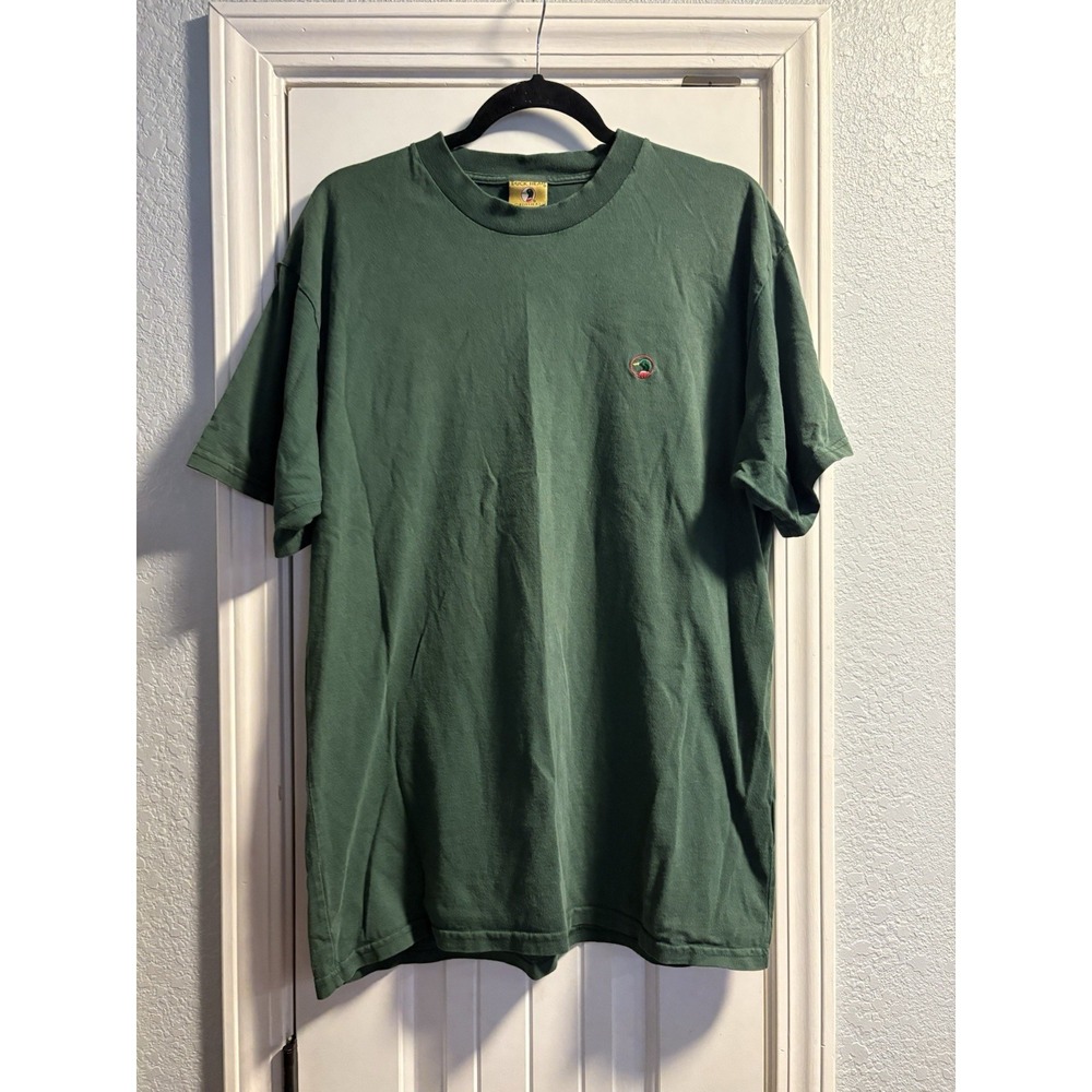 Duck Head Embroidered Mallard Duck T-Shirt Mens Medium Green 100% Cotton Tee
